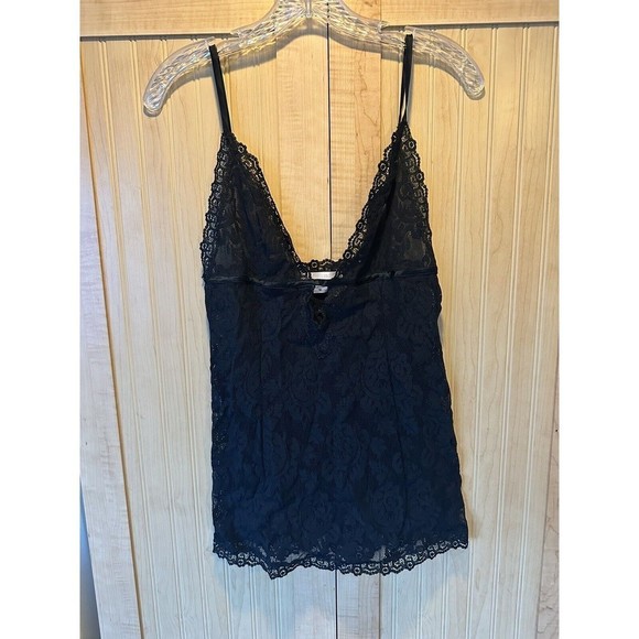 Victoria's Secret Other - Vintage 90’s Victoria’s Secret Sheer Black Stretchy Lace Negligee Nightgown  Med